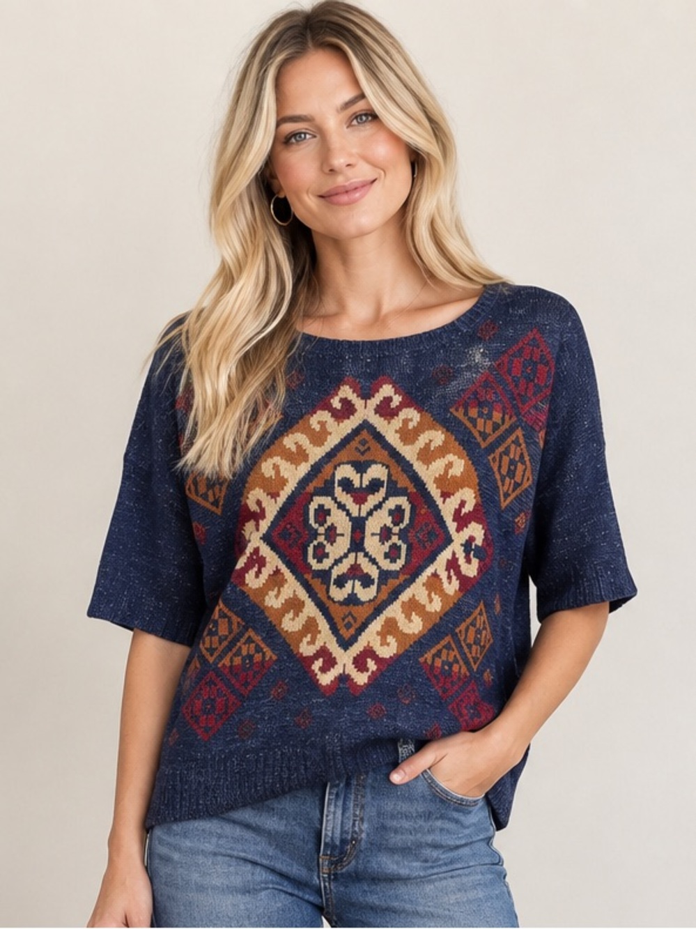 Denim & Supply Ralph Lauren Aztec Southwestern Sweater Size Large